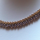 Collier perles rocailles st.petersburg en mauve & doré satiné bijoux fantaisie 121