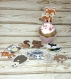 Lot de 10 cupcakes toppers animaux de la foret (imprimé recto verso)