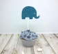 Lot de 3 décorations sur pic pour petit gâteau ou cupcake thème éléphant pailleté