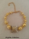 Bracelet en perles de verre de murano authentiques feuille d'or,fermoir gold filled,de 19 à 25 cm de longueur,