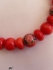 Bracelet en perles tensha et rondelles de gorgone,perles rondes de 8 mm de diamètre,19 cm de long,