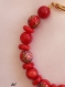 Bracelet en perles tensha et rondelles de gorgone,perles rondes de 8 mm de diamètre,19 cm de long,