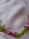 Collier ras de cou en perles de verre de murano authentiques sur chaine serpentine argent,46 cm de longueur,