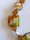 Bracelet en perles de verre de murano authentiques et cristal autrichien, feuille d'argent,monté sur argent 925,