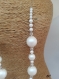 Collier tour de cou perles nacrées swarovski blanc mat iridescent,chaine serpentine argent, anneaux et fermoir en argent,48 cm de longueur,