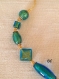 Collier tour de cou en perles de verre de murano authentiques turquoise sur chaine serpentine plaquée or,