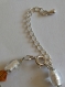 Bracelet en perles de verre de murano authentiques et cristal autrichien, feuille d'argent,monté sur argent 925,