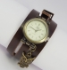 Wrap watch brown bracelet watch wrist watch vintage watch owl bracelet dark brown wrist watch valentine gifts for her