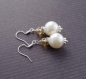 White pearl crystal earrings bridesmaid earrings bridesmaid gift  small dangle earrings ivory pearl earrings  ivory weddings bridal jewelry