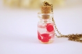 Red blood cells bottle necklace red blood cells pendants science jewelry  glass bottle necklace  anatomy jewelry  science art  human gift