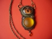 Collier brodé de perles motif oeil de dragon  original