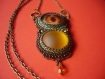 Collier brodé de perles motif oeil de dragon  original