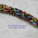 Collier cristal est spirale au crochet multicolore