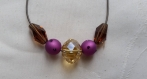 Collier câble acier, assortiments perles en cristal 10
