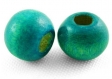 200 perles rondes en bois vert azur 7 x 6 mm neuf