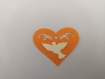Scrapbooking   100  confettis coeur  ajouré orange colombe ivoire  mariage                                                                                                                                                                            