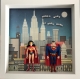 Cadre figurines dc comics superman et wonderwoman 