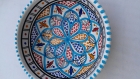 Poterie poterie bol plat plat en céramique assiette siège argile naturelle ceramique handicraved orange bleu rouge blanc kichen table décor