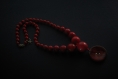 Collier de perles en bois / rouge  (réf : 9134)