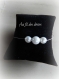 Bracelet en fil câblé très fin associé de perles blanche - élégant et discret 