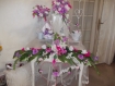 Centre de table fleur violet parme pour mariage toute cérémonie 