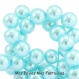 10 perles en verre nacrées ronde 12mm bleu clair 
