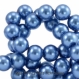 10 perles en verre nacrées ronde 12mm bleu 
