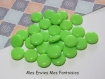 20 perles plate pastilles acrylique 14 x 5mm vert 