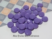 20 perles plate pastilles acrylique 14 x 5mm violet 