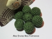 2 perles crochet 18mm vert perles acrylique recouverte de coton au crochet 