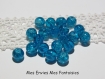 20 perles en verre craquelées 6mm bleu turqouise 