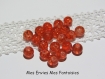 20 perles en verre craquelées 6mm orange 