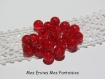 20 perles en verre craquelées 6mm rouge 