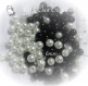 Mix 100 perles rondes 6mm noir et blanc en verre nacre renaissance *ru20 
