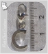 1 charm alphabet lettre c breloque sur mousqueton metal argente *k55 