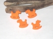 6 perles en bois cheval à bascule orange pour enfant 