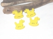 6 perles en bois cheval à bascule jaune pour enfant 