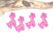 9 perles girafe en bois rose pour enfant 