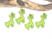 8 perles girafe en bois verte pour enfant 