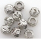 Lot de 6 perles rondes métal argenté stradusts à motifs10 mm 