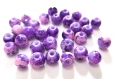 20 perles violet tréfilé rose en verre peint 4mm (a-22) 