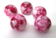 10 perles rouge en verre tréfilé 12mm 