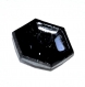 751r / bouton ancien hexagonal en verre noir facetté 20mm 
