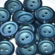 B30l1r / mercerie boutons plastique bleu - vert 21mm vendus à l'unité 