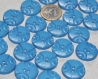 B7f2r / bouton fantaisie bleu 22mm vendu à l'unité