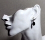 Swarovski boucles d'oreilles en métal argenté - mbo257 