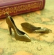 2 breloques charms de chaussures en bronze antique de talon haut de 25x8mm ch1115 