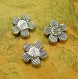 20 antique silver perles fleur argent spacer perles 11x11mm double sided ch1611 