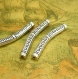 10 argent antique en relief perles de tube courbé perles tube en relief 37x5mm ch1480 