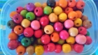 500g boîte de perles en bois rond différentes couleurs 0.6cm 